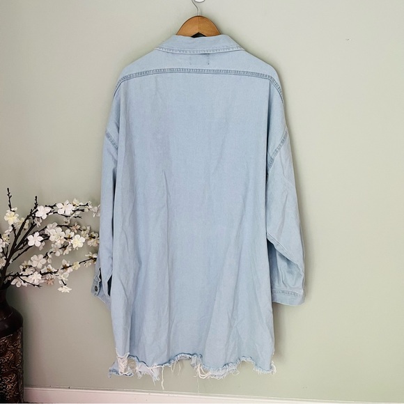 Boohoo+ All Over Ripped Denim Shirt Dress Size 22 (US) - Picture 4 of 6